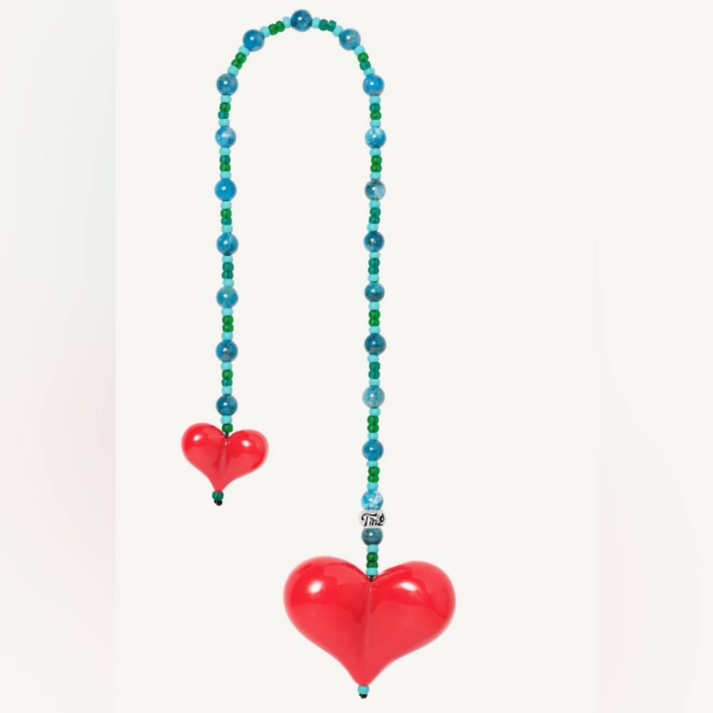 Red Heart Beaded Women's Bag